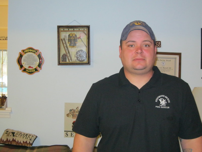 James Worrall III is a third generation firefighter recently named third assistant chief of the Rehoboth Beach Volunteer Fire Company. BY RYAN MAVITY